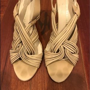 Loeffler Randall Leather Slide back Sandals- 7